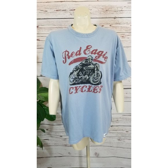 Red Eagle Cycles Biker Authentic Rugged Co. Tee T-shirt Men's Sz Large - Picture 1 of 9